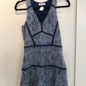 Parker keyhole snakeskin dress blue